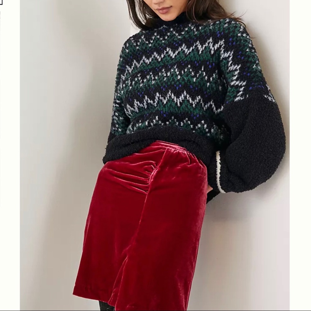 Anthropologie Montie Velvet Mini Skirt -Sz 8 (NWT)